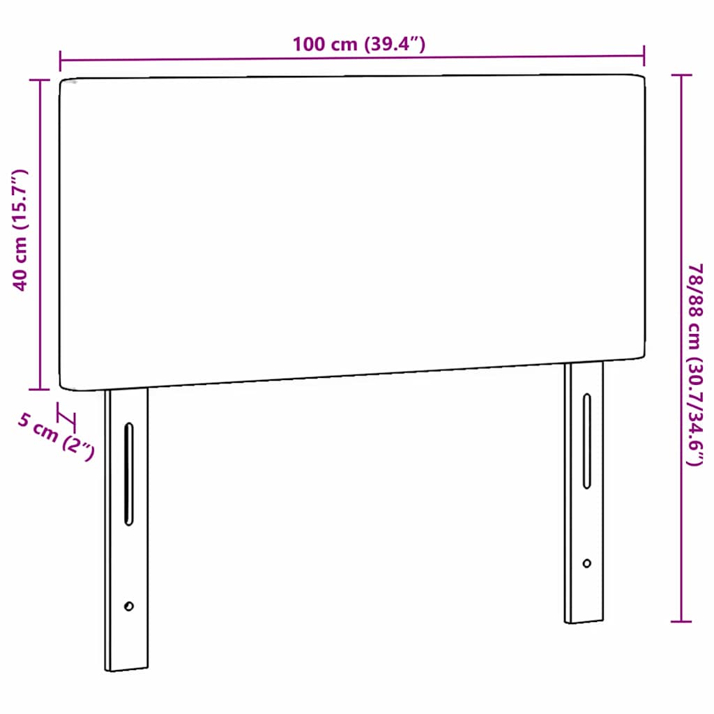 LED Headboard with LED Strip Lights Grey green 100 cm Fabric
